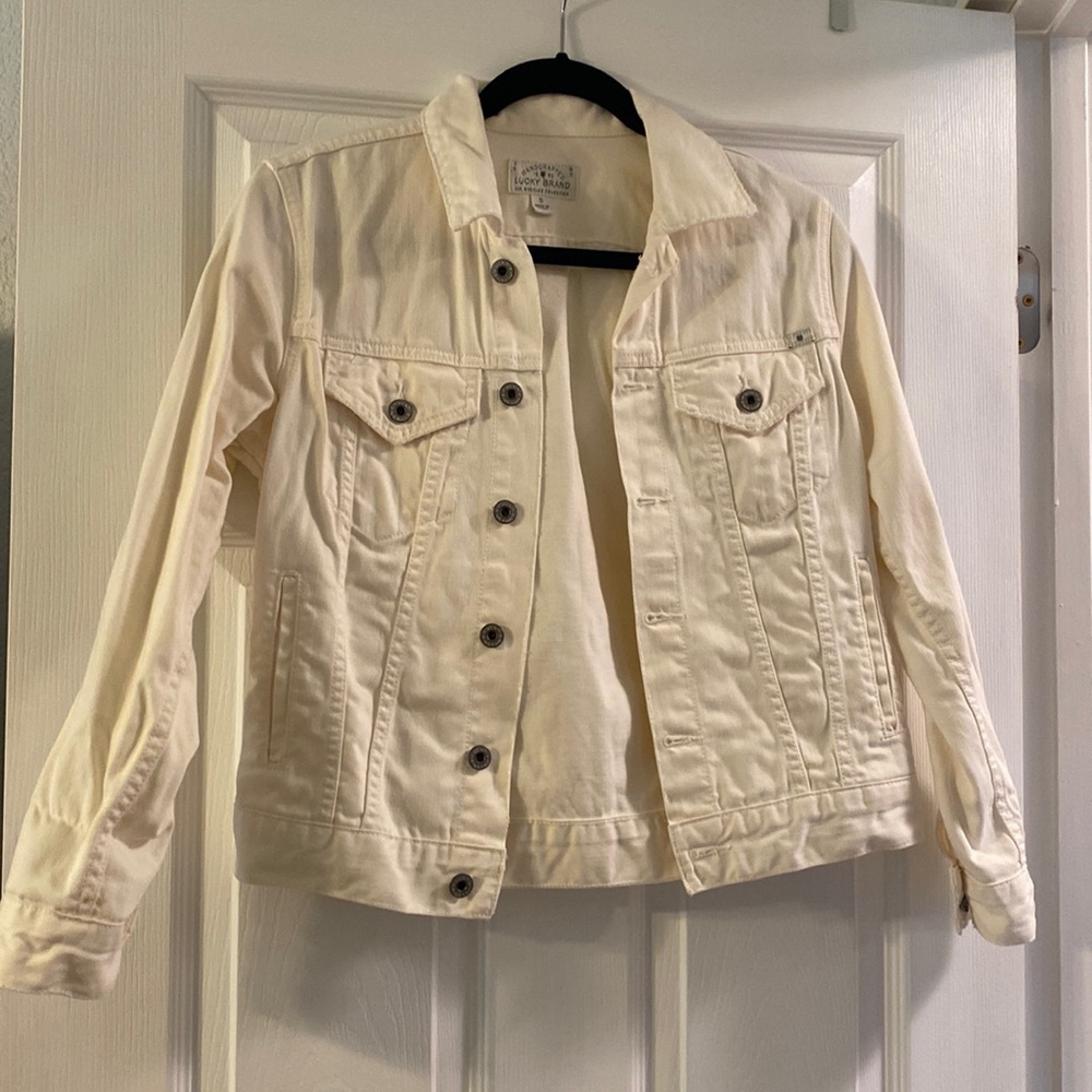 White Lucky Brand Jean Jacket Size Small